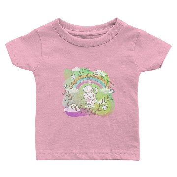 Discover Cute Funny Easter Egg Rabbit With Flower Frame Baby T-shirts