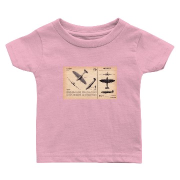 Discover Spitfire Recognition Sheet Baby T-shirts