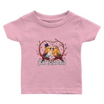 Discover Got Hitched Wedding Couples Bride and Groom Lovers Baby T-shirts