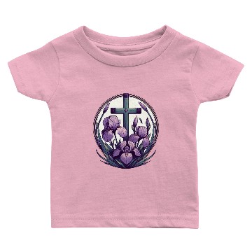 Discover Christian Cross Purple Iris Baby T-shirts