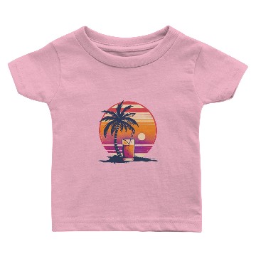 Discover Retro Beach Cocktail Baby T-shirts