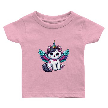 Discover Lavender Unicorn Cat with Sparkles Baby T-shirts