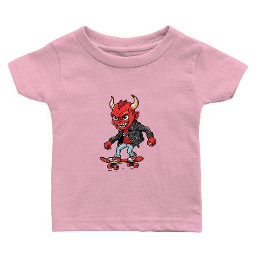 Discover Red devil on skateboard Baby T-shirts
