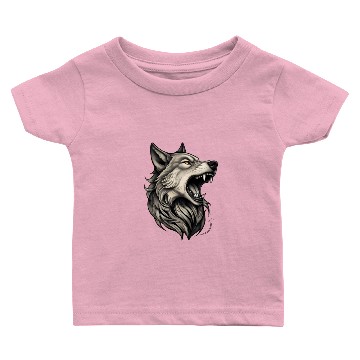 Discover Howling Wolf Logo Design Baby T-shirts