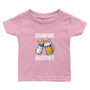 Discover Drinking Buddies Creative Fun Novelty Baby T-shirts