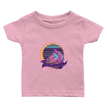 Discover Retro Seashell Beach Life Pink Baby T-shirts