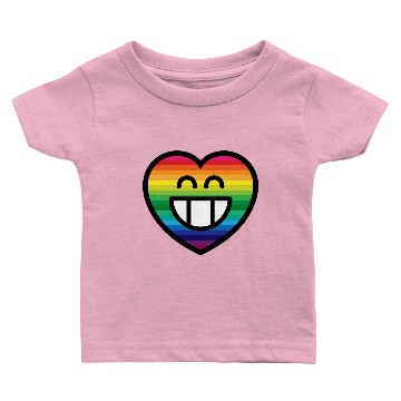 Discover Emoticon Grin Rainbow Heart Baby T-shirts