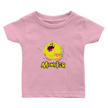 Discover Playful Yellow Monster Character Baby T-shirts