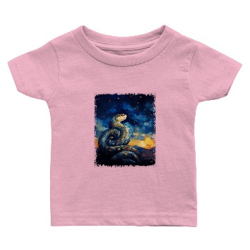 Discover Ball Python Snake Starry Night Painting Baby T-shirts