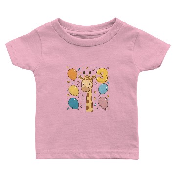 Discover 3rd Birthday Giraffe Children's Birthday Baby T-shirts