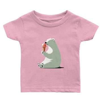 Discover Polar Bear with Ice Cream Baby T-shirts