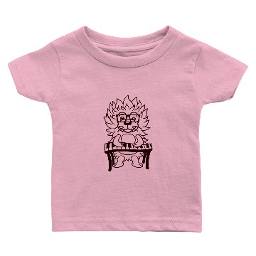 Discover Cute Hedgehog Keyboard Synthesizer Nerd Glasses Baby T-shirts