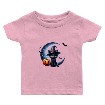 Discover Pumpkin kitty and back side dark moon Baby T-shirts