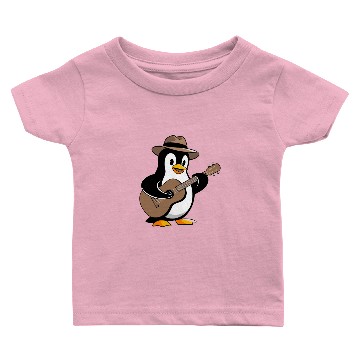 Discover Penguin Playing Guitar with Hat Baby T-shirts