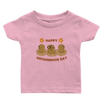 Discover Happy Groundhog day. Baby T-shirts