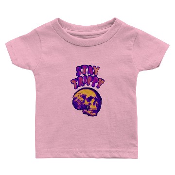 Discover Stay Trippy Psychedelic Skull Design Baby T-shirts