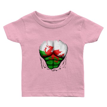 Discover Wales Flag Ripped Muscles, six pack, chest Baby T-shirts