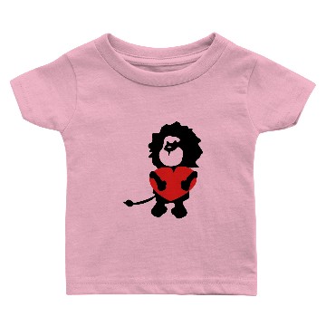 Discover Lion with red heart -4 Baby T-shirts