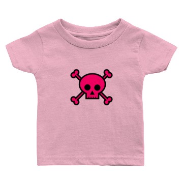 Discover Pink Skull and Crossbones Baby T-shirts