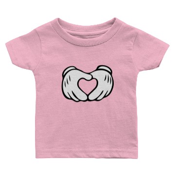 Discover Mickey Mouse Hand Heart Baby T-shirts
