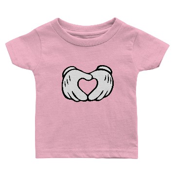 Discover Mickey Mouse Hand Heart Baby T-shirts