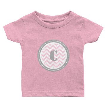 Discover Pink Chevron Monogram-C Baby T-shirts