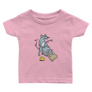 Discover Mouse Screwing a Mouse in a Mousetrap Funny Joke Baby T-shirts