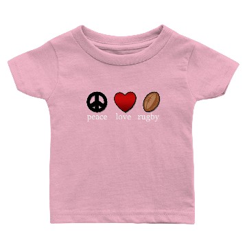 Discover Peace Love Rugby Dark Baby T-shirts