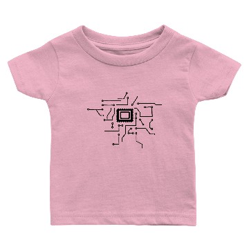 Discover circuitry technology lines microchip disk pattern Baby T-shirts