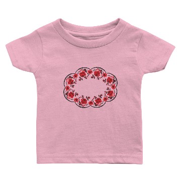 Discover Rose cross-stitch elipse pattern Baby T-shirts