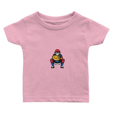 Discover Chimpanzee Baseball Catcher Retro Baby T-shirts