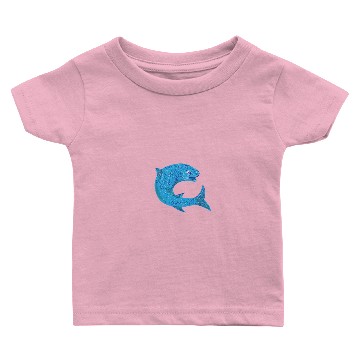 Discover Grey Mullet Jumping Drawing Baby T-shirts