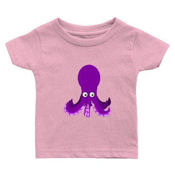 Discover Cartoon Octopus 2 Baby T-shirts