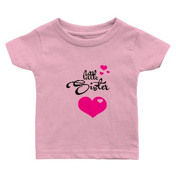 Discover Little Sister with Cute Hearts Baby T-shirts