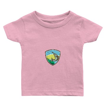 Discover Trout Biting Hook Lure Shield Retro Baby T-shirts