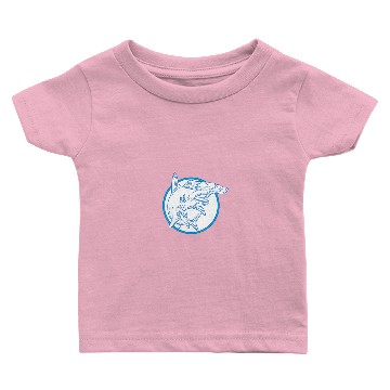 Discover Hammerhead Shark Circle Mono Line Baby T-shirts