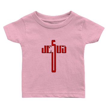 Discover Jesus Cross Typography Crimson Baby T-shirts