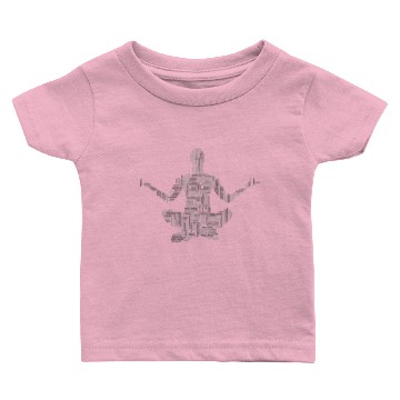 Discover Yoga Pose Word Cloud Grayscale Baby T-shirts