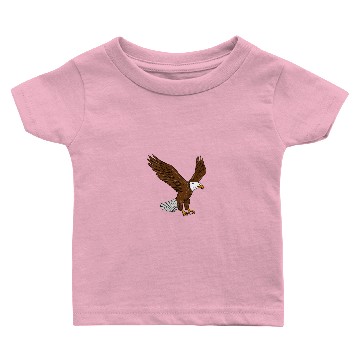 Discover Bald Eagle Flying Drawing Baby T-shirts