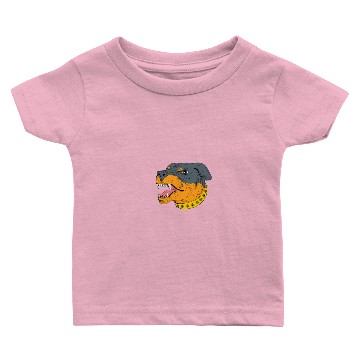 Discover Rottweiler Guard Dog Head Aggressive Drawing Baby T-shirts