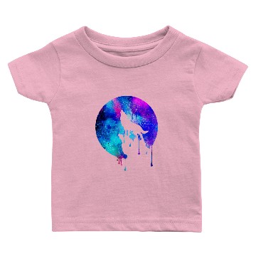 Discover Howling wolf watercolor space drips galaxy gift Baby T-shirts