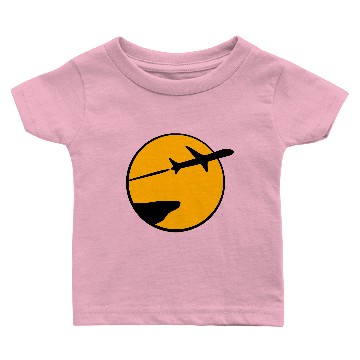Discover cliff night moon sun dashed line paper airplane fo Baby T-shirts