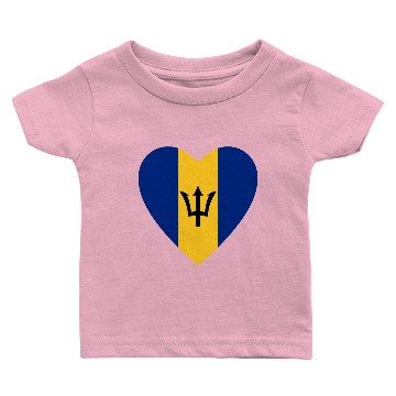 Discover Barbados Flag Heart Baby T-shirts