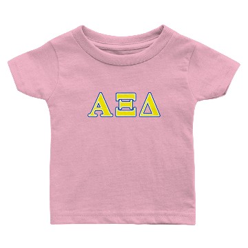 Discover Alpha Xi Delta Yellow and Blue Letters Baby T-shirts