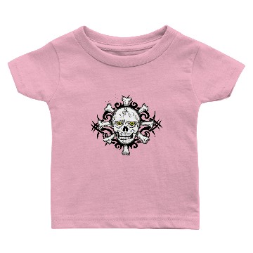 Discover Angry Skull With Many Crossbones Baby T-shirts