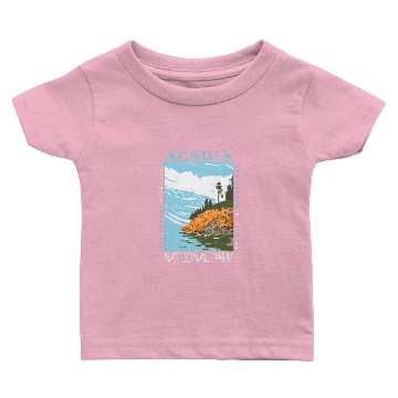 Discover Acadia National Park Bar Harbor Lighthouse Vintage Baby T-shirts