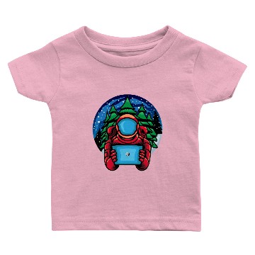 Discover Astro Santa Holding Tablet Baby T-shirts