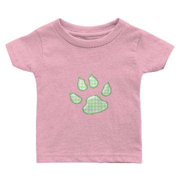 Discover gingham dog paw - green Baby T-shirts