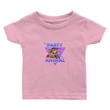 Discover PARTY ANIMAL Funny Giraffe Lover Retro 80S Girl Bo Baby T-shirts