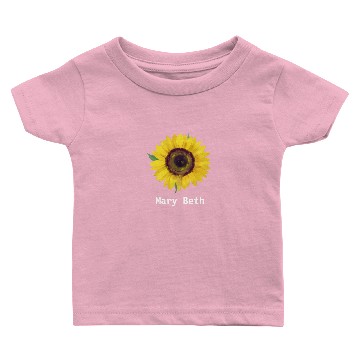 Discover Ray Of Sunshine Text Black Sunflower Personalized Baby T-shirts